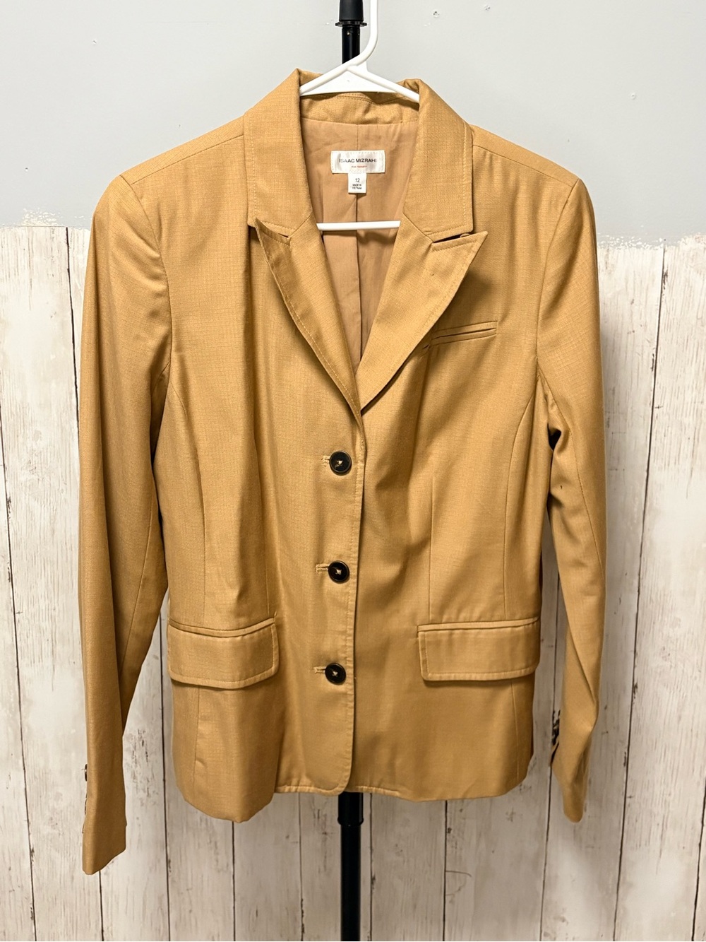 Isaac Mizrahi Camel Single-Breasted Blazer